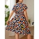 thumbnail image 4 of Vestido de mujer de talla grande estampado de manga corta con cintura elástica vestido informal MABOTO Vestido, 4 of 7