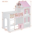 thumbnail image 3 of Twin over Twin House-Shaped Bunk Bed with Roof and Window, Kids/Teens Playful Designed Bed Frame with Fence and LED Light, 3 of 12