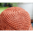thumbnail image 4 of Qarigey Lady Summer Sombrero de paja Bowknot Floppy Wide Brim Sun Hats Playa Deporte Ahuecado Plegable De moda para damas adultas Sombreros Caqui M (56-58 cm), 4 of 6