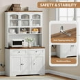 thumbnail image 6 of Studyset 71" Pantry Cabinet with Charging Station, Kitchen Cabinet Tall Kitchen Pantry Storage Cabinet with Microwave Stand, Farmhouse Kitchen Hutch with Storage Drawers, 6 of 8