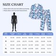 thumbnail image 3 of Wukai Icy Blue Snowflakes Men's Long Sleeve Pajama Set,Long Sleeve Mens Sleepwear with Pockets & Front Fly-X-Large, 3 of 6