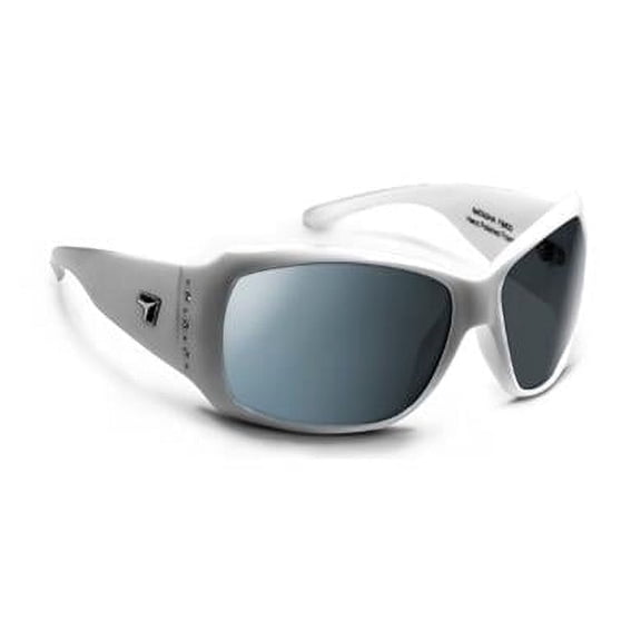 7eye 840053 Natasha Sharp View Polarized Gray Sunglasses- Glacier White - Medium & Extra Large