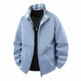 thumbnail image 6 of WIZUTIZ Men's Reversible Jacket Plaid Zip Up Loose Thin Sports Coat Polyester Spandex Waterproof Windproof for Hiking Camping Outdoor Daily Mens Fashion, 6 of 7
