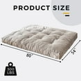 thumbnail image 4 of BYBYME 6" Futon Mattress,Velvet Thick Futons Sofa Couch Bed,Floor Mattress for Adults,Shredded Foam Filling,Grey Full(Frame Not Included), 4 of 7
