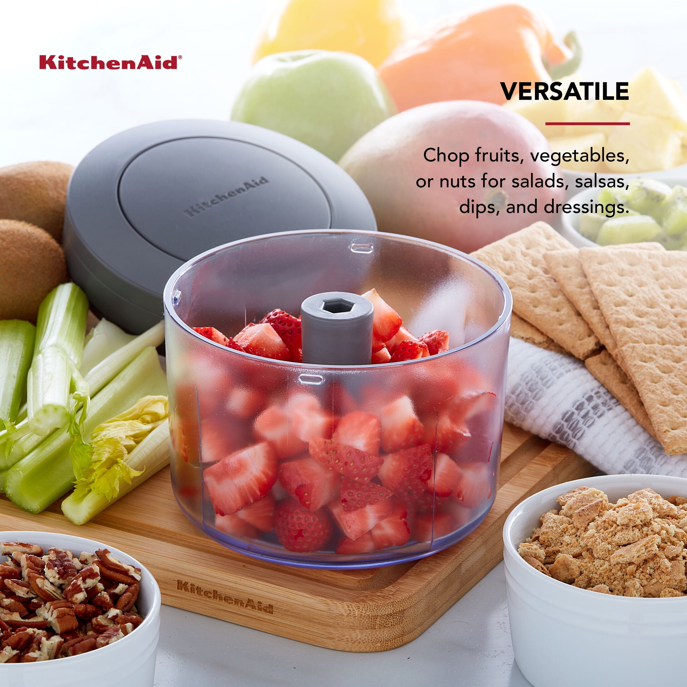 KitchenAid Manual Pull Food Chopper and Processor, Charcoal