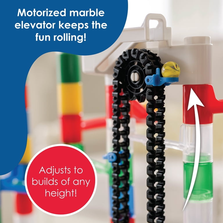 MindWare Colossal Elevator Marble Run, 400 Pieces Marble Maze