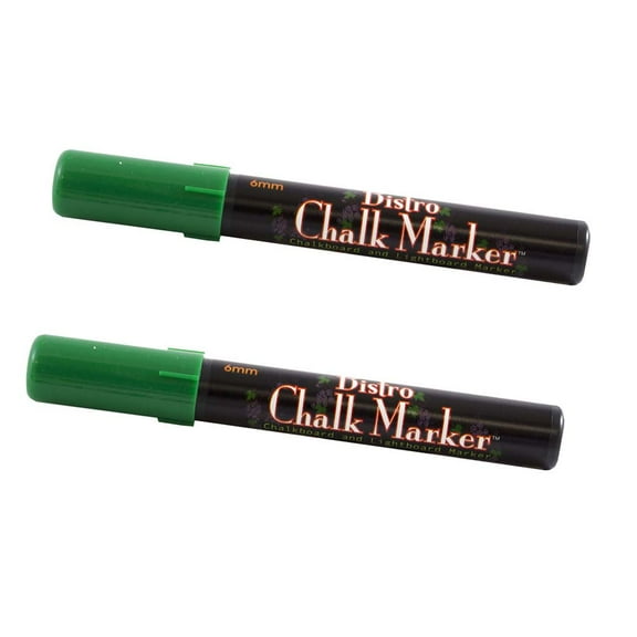 Marvy Uchida Broad Point Chalk Markers, Green, 2/Pack