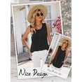 thumbnail image 6 of Hibeli Women's Scoop Neck Sleeveless Pleated Front Solid Color Tank Top, 6 of 7