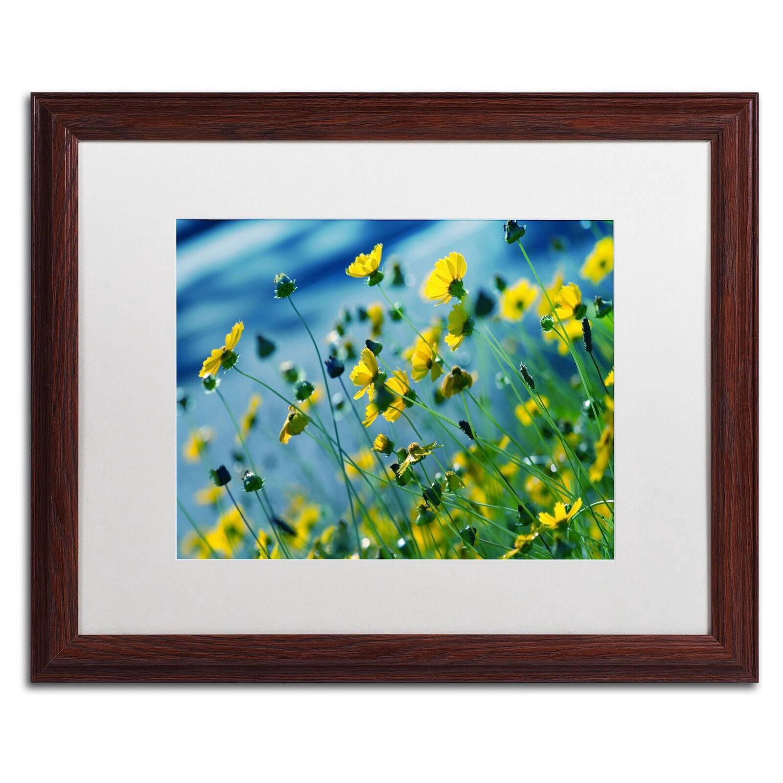 Trademark Fine Art "Power in Flower" Canvas Art by Beata Czyzowska Young, White Matte, Wood Frame
