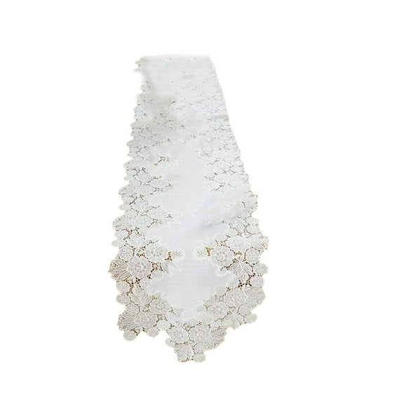 Xingzhi White Decorative Table Runner Home Décor Exquisite Touch Made With Polyester Fibre Table Runners white 1Set