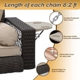 thumbnail image 4 of Magic Union Wicker Porch Swing, 3-Seats Person Rattan Hanging Swing Chair, Patio Grey Outdoor Rattan Swing Bench with Cushion for Patio Backyard Poolside Garden, Khaki, 4 of 7