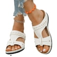 thumbnail image 2 of Domuza Orthopedic Sandals for Women 2026 Summer Peep Toe Strap Wedge Sandals Lightweight Casual comfort Hollow Out Slip On Walking Shoes White 5.5（EU-36）, 2 of 6