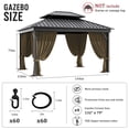 thumbnail image 2 of Pakunoda 11' X 6.5' Gazebo Universal Replacement Privacy 4-Panel Curtains, Waterproof Outdoor Curtains Sand Sidewall with Zipper for Patio Garden Backyard 10' X 12' Gazebo, Curtain Only, 2 of 8