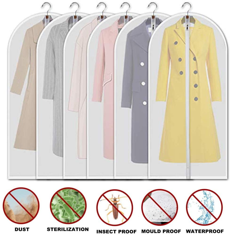 Suit Dress Bag Clear Travel Garment Clothes Coat Jacket Cover Zip Dust Protector 