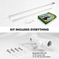 thumbnail image 2 of G128 Combo Pack: 6 Feet Tangle Free Spinning Flagpole (Silver) Washington WS State Flag 3x5 ft Printed 150D Brass Grommets (Flag Included) Aluminum Flag Pole, 2 of 8