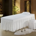 thumbnail image 3 of 190x70cm Salón de belleza ligero de mesa de Cubierta de cama con orificio facial Blanco Sunnimix Hoja de cenefa de mesa de masaje, 3 of 8