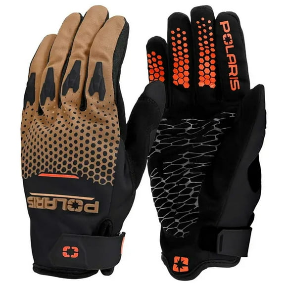 Polaris Youth Throttle Gloves, Tan/Orange | 2865391