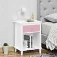 thumbnail image 2 of Tcbosik 2-Tier Night Stand - 19.7 inch Small End Table with Drawer and Open Shelf - Bedside Table for Living Room, Bedroom - White+Pink, 2 of 8