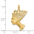 thumbnail image 4 of Finest Gold 14K Yellow Gold Satin & Diamond-Cut Nefertiti Charm, 4 of 6