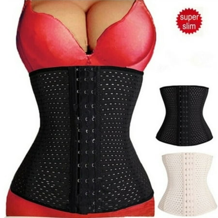 

Women Body Shaper Latex Rubber Waist Trainer Cincher Underbust Corset Shapewear