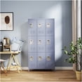thumbnail image 3 of Gray 9 Compartment Metal Storage Locker Cabinet with Lock for Gym, Office, School Use, 3 of 10