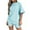 Light Blue, variant on PATLOLLAV Womens Tops,Women Fashion Casual Summer Print Short Sleeve O-Neck Tops And Shorts Set