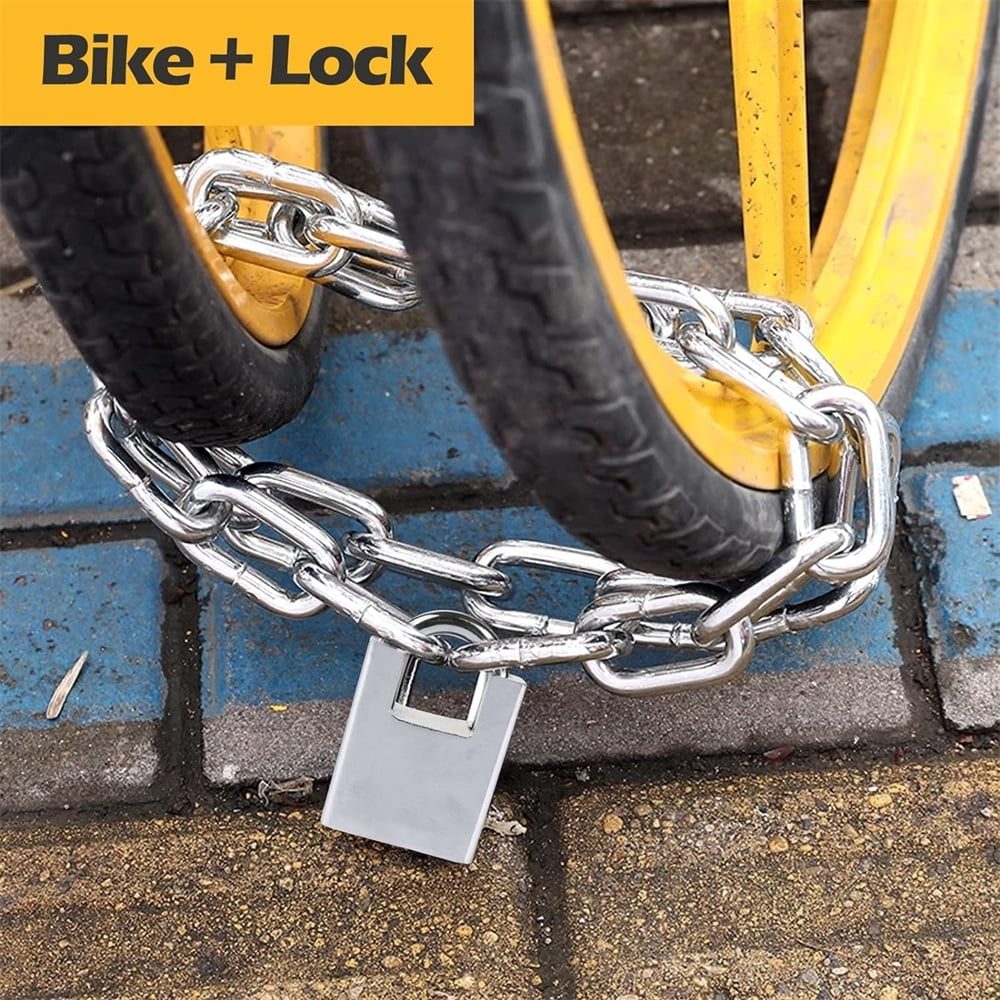 Security Chain Lock,Stainless Steel Rust-proof Bike Chain Lock,Waterproof Bicycle Chain Lock,Heavy Duty Long Lock Chain,Premium Case-Hardened Safety Chain for Outdoor Door Motorcycle