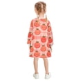 thumbnail image 3 of Girls' long-sleeved dress Cute Tomato Girls' A-line dress with ribbed cuffs Soft and comfortable, 3 of 6