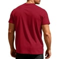 thumbnail image 3 of Bnwani Mens Shirts Breathable Tee Poket Casual Shirts Wine 3XL, 3 of 4