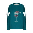 thumbnail image 4 of Christmas Sweatshirt for Women Funny Wine Glass Print Pullover Long Sleeve Holiday Tops Casual Winter Sweaters, 4 of 4