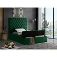 thumbnail image 4 of Maklaine Contemporary Solid Wood Tufted Velvet Twin Bed in Green, 4 of 6