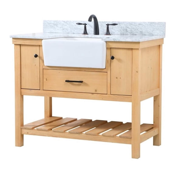 Elegant Lighting VF60142NW-BS Clement 42" Free Standing Single Basin Vanity Set - Natural