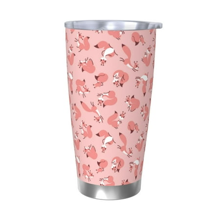 

Cauagu Cute Pink Squirrel Pattern 20oz Tumbler Stainless Steel Vacuum Insulated Tumbler with Lid Insulated Coffee Mug Thermal Cup with Splash Proof Sliding Lid-Without Straw
