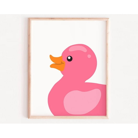 Pink Rubber Duck Print, Nursery Decor, Toy Prints Kids, Children Poster, Gift For Kid, Nursery Decor, Girl Wall Art, Modern Wall Decor, 8x12 UNFRAMED