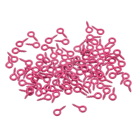 

200 Pack Small Screw Eye Hooks Mini Eyelets Screws 4x8x1mm Rose Red