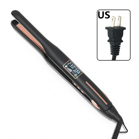 3/10 inch Small Flat Iron, Pencil Flat Iron for Short Hair Styling, Ceramic Mini Hair Straightener with Adjustable Temperature, 15s Fast Heating