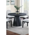 thumbnail image 4 of Round Black Dining Table - 48" Modern Round Table for 4, Cone Base, Rubberwood, Kitchen/Dining Room. Contemporary Style., 4 of 8
