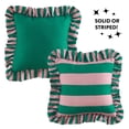 thumbnail image 4 of Mainstays 18" x 18" Pink and Green Ruffle Striped Pillow, 4 of 7