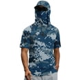 thumbnail image 2 of Men's Lightweight Camouflage Gradient Quick Dry Fishing Hoodie Shirt - UPF 50+ Sun Protection Short Sleeve Shirts with Neck, 2 of 7