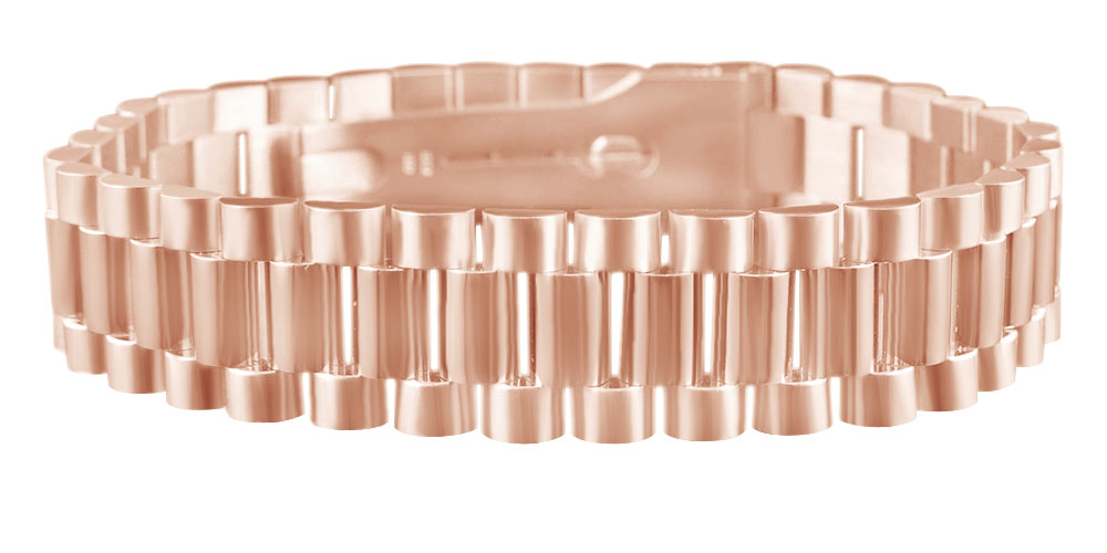 AFFY Men's Presidential Style Bracelet In 14K Rose Gold-7.5"