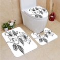 thumbnail image 1 of ABPHQTO Hibisco Juego de alfombras de baño de 3 piezas Alfombra de baño Alfombra de contorno y tapa de inodoro, 1 of 2