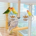 thumbnail image 6 of Parrot Feeding Cups Birdcage Bowls Stand Toy Detachable Wood and Metal for Parakeet Lovebird Conure Cockatiel, 6 of 9