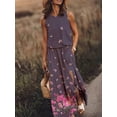 thumbnail image 2 of Sleeveless Stitching Printed Suspender Long Dress for Women, 2 of 2