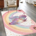thumbnail image 2 of Purple Butterfly Area Rugs 2.7'x5', Washable Small Throw Rugs for Kitchen Bedroom, Cute Rainbow Spring Floral Botanical Indoor Outdoor Rug Non-Slip Low Pile Carpet Runner Reversible Floor Mats, 2 of 8