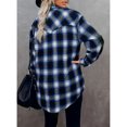 thumbnail image 2 of Camisa A Cuadros Para Mujer, Pu?os Con Botones Amigables Con La Piel, Cuello De Solapa Versátil, Camisa A Cuadros Suelta De Manga Larga Con Bolsillos En El Pecho Para La Escuela ANGGREK Otros, 2 of 6