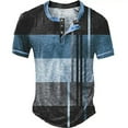 thumbnail image 3 of XIAONU Plaid Print Henley Shirt for Men Short Sleeve V Neck Casual Daily Top, 3 of 3