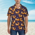 thumbnail image 2 of Balery Stars and Fox Cute Camisas hawaianas de manga corta para hombre, camisas playeras de corte holgado, camisas de vacaciones con botones,Medium, 2 of 7