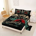 thumbnail image 2 of Castle Fairy Camping Graphic Full Size Sheets 4-Piece for Teens, "Always Exploring" Print Bed Sheets for Bedroom, Red Green, 2 of 6