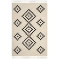 thumbnail image 2 of Safavieh Moroccan Fringe Talbot Geometric Shag Area Rug, Cream/Charcoal, 5'3" x 7'6", 2 of 10
