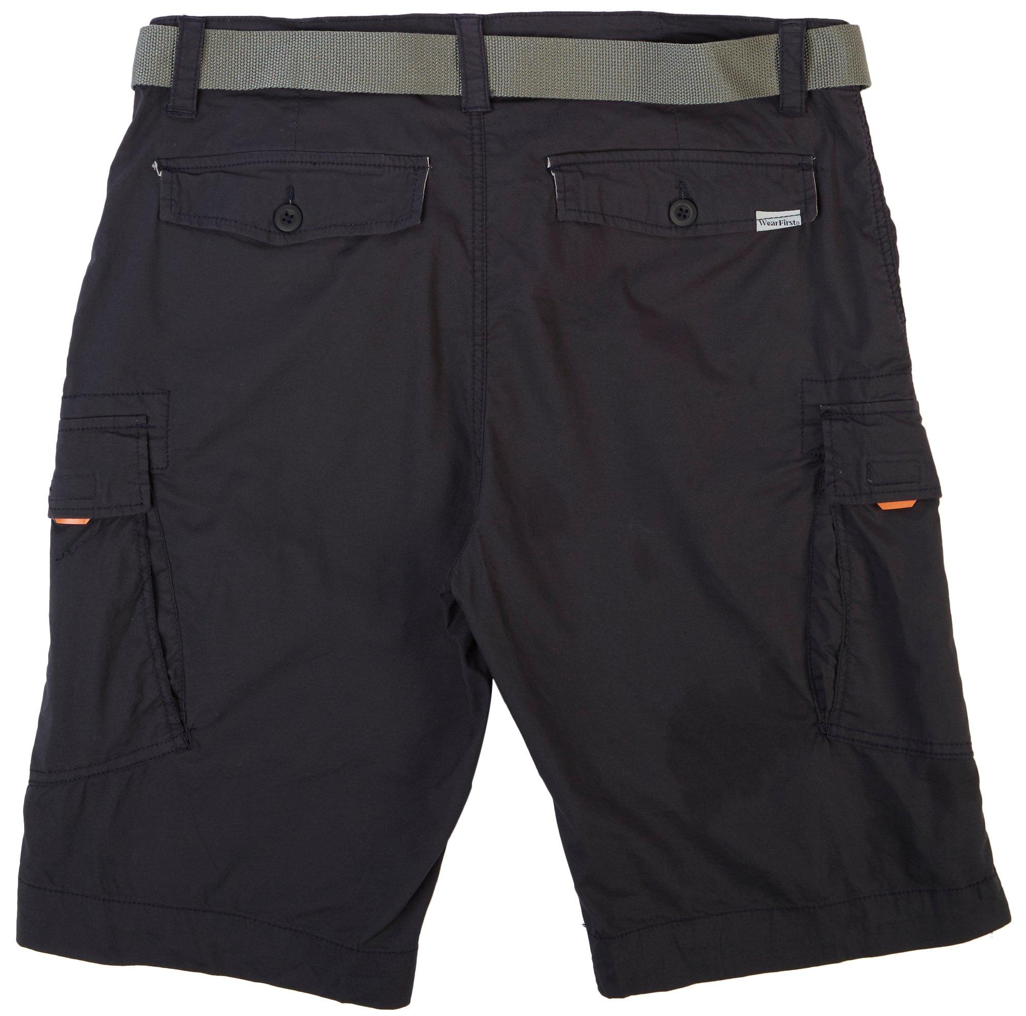 Wearfirst Mens Solid Belted Cargo 